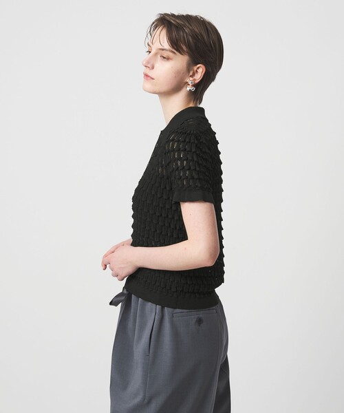 ASTRAET(アストラット)の「<ASTRAET>12G アイレット カラー ショートスリーブニット(ニット/セーター・レディース・ホワイト・FREE)」の21枚目の写真