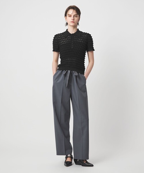 ASTRAET(アストラット)の「<ASTRAET>12G アイレット カラー ショートスリーブニット(ニット/セーター・レディース・ホワイト・FREE)」の2枚目の写真