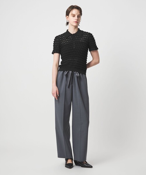 ASTRAET(アストラット)の「<ASTRAET>12G アイレット カラー ショートスリーブニット(ニット/セーター・レディース・ホワイト・FREE)」の3枚目の写真