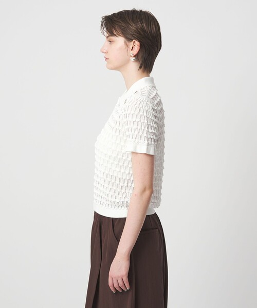 ASTRAET(アストラット)の「<ASTRAET>12G アイレット カラー ショートスリーブニット(ニット/セーター・レディース・ホワイト・FREE)」の5枚目の写真
