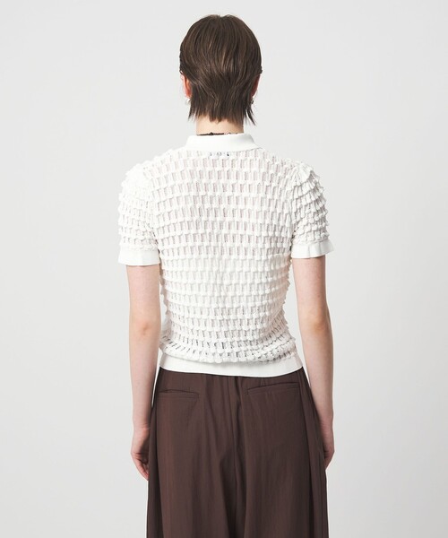 ASTRAET(アストラット)の「<ASTRAET>12G アイレット カラー ショートスリーブニット(ニット/セーター・レディース・ホワイト・FREE)」の6枚目の写真