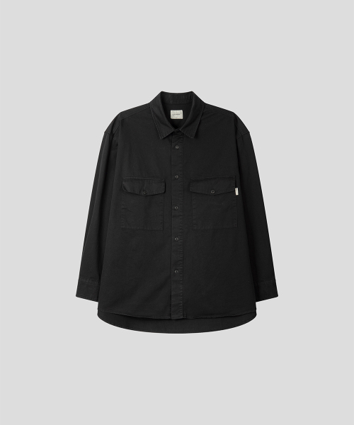 BLACK MOMENT（ブラックモーメント）の「ユーティリティツーポケットコットンオーバーシャツ[ブラック]（シャツ/ブラウス・メンズ・ブラック・MEDIUM/LARGE）」の5枚目の写真