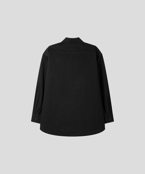 BLACK MOMENT（ブラックモーメント）の「ユーティリティツーポケットコットンオーバーシャツ[ブラック]（シャツ/ブラウス・メンズ・ブラック・MEDIUM/LARGE）」の6枚目の写真