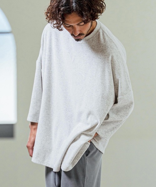 Magine(マージン)の「mlt5594- Pile Fabric Side Slit Relax Fit T-Shirt パイルファブリックTシャツ(MGN-261-013)(Tシャツ/カットソー・メンズ・ネイビー/ブラック/オフホワイト・48/46/44)」の5枚目の写真