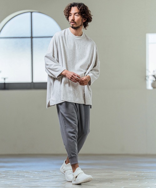 Magine(マージン)の「mlt5594- Pile Fabric Side Slit Relax Fit T-Shirt パイルファブリックTシャツ(MGN-261-013)(Tシャツ/カットソー・メンズ・ネイビー/ブラック/オフホワイト・48/46/44)」の6枚目の写真