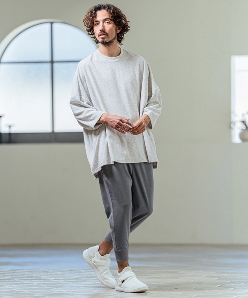Magine(マージン)の「mlt5594- Pile Fabric Side Slit Relax Fit T-Shirt パイルファブリックTシャツ(MGN-261-013)(Tシャツ/カットソー・メンズ・ネイビー/ブラック/オフホワイト・48/46/44)」の7枚目の写真