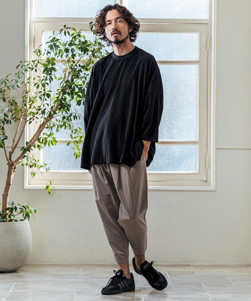 Magine(マージン)の「mlt5594- Pile Fabric Side Slit Relax Fit T-Shirt パイルファブリックTシャツ(MGN-261-013)(Tシャツ/カットソー・メンズ・ネイビー/ブラック/オフホワイト・48/46/44)」の10枚目の写真