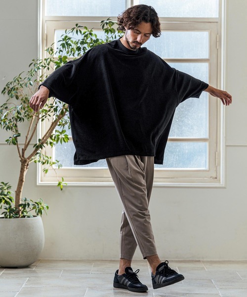 Magine(マージン)の「mlt5594- Pile Fabric Side Slit Relax Fit T-Shirt パイルファブリックTシャツ(MGN-261-013)(Tシャツ/カットソー・メンズ・ネイビー/ブラック/オフホワイト・48/46/44)」の11枚目の写真