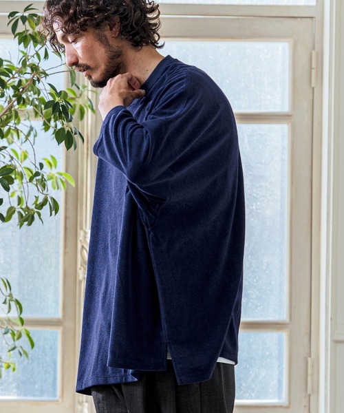 Magine(マージン)の「mlt5594- Pile Fabric Side Slit Relax Fit T-Shirt パイルファブリックTシャツ(MGN-261-013)(Tシャツ/カットソー・メンズ・ネイビー/ブラック/オフホワイト・48/46/44)」の13枚目の写真