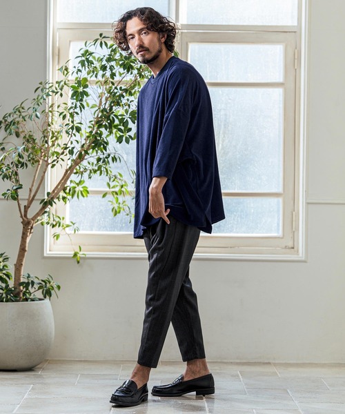 Magine(マージン)の「mlt5594- Pile Fabric Side Slit Relax Fit T-Shirt パイルファブリックTシャツ(MGN-261-013)(Tシャツ/カットソー・メンズ・ネイビー/ブラック/オフホワイト・48/46/44)」の14枚目の写真