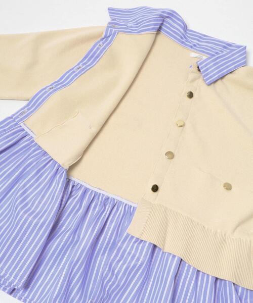 ITEMS URBANRESEARCH(アイテムズ アーバンリサーチ)の「シャツレイヤーニットカーディガン(ニット/セーター・レディース・ネイビー/オフホワイト/グレー・FREE)」の8枚目の写真