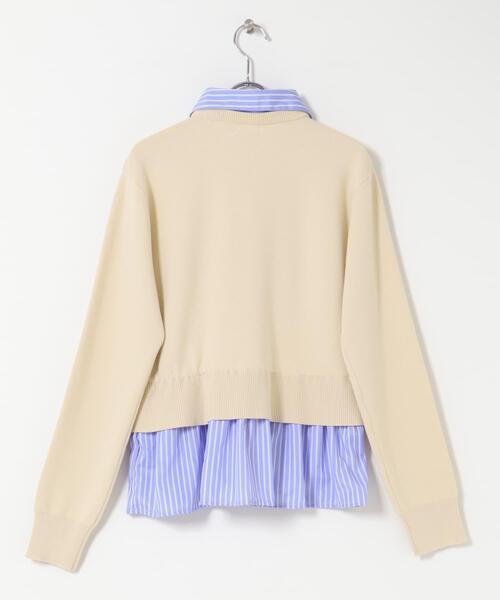 ITEMS URBANRESEARCH(アイテムズ アーバンリサーチ)の「シャツレイヤーニットカーディガン(ニット/セーター・レディース・ネイビー/オフホワイト/グレー・FREE)」の9枚目の写真