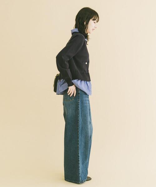 ITEMS URBANRESEARCH(アイテムズ アーバンリサーチ)の「シャツレイヤーニットカーディガン(ニット/セーター・レディース・ネイビー/オフホワイト/グレー・FREE)」の16枚目の写真