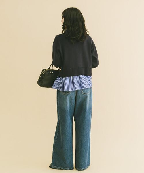 ITEMS URBANRESEARCH(アイテムズ アーバンリサーチ)の「シャツレイヤーニットカーディガン(ニット/セーター・レディース・ネイビー/オフホワイト/グレー・FREE)」の17枚目の写真