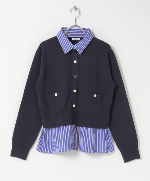ITEMS URBANRESEARCH(アイテムズ アーバンリサーチ)の「シャツレイヤーニットカーディガン(ニット/セーター・レディース・ネイビー/オフホワイト/グレー・FREE)」の19枚目の写真