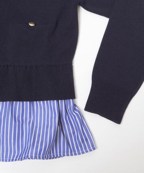 ITEMS URBANRESEARCH(アイテムズ アーバンリサーチ)の「シャツレイヤーニットカーディガン(ニット/セーター・レディース・ネイビー/オフホワイト/グレー・FREE)」の20枚目の写真
