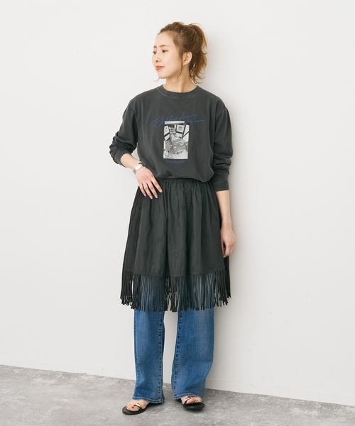 Spick & Span(スピックアンドスパン)の「crinkle crinkle crinkle 別注フリンジキャミ*(キャミソール・レディース・ブラウン/ブラック・FREE)」の21枚目の写真