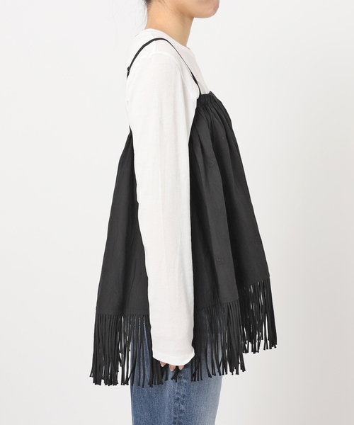 Spick & Span(スピックアンドスパン)の「crinkle crinkle crinkle 別注フリンジキャミ*(キャミソール・レディース・ブラウン/ブラック・FREE)」の11枚目の写真