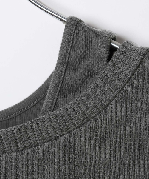 LEPSIM（レプシィム）の「ワッフルドッキングプルオーバー　639520（Tシャツ/カットソー・レディース・アイボリー/チャコールグレー・FREE）」の16枚目の写真