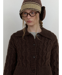 THEMITTEN（ザ・ミトン）の「Grob cable cardigan (brown)（カーディガン/ボレロ）」