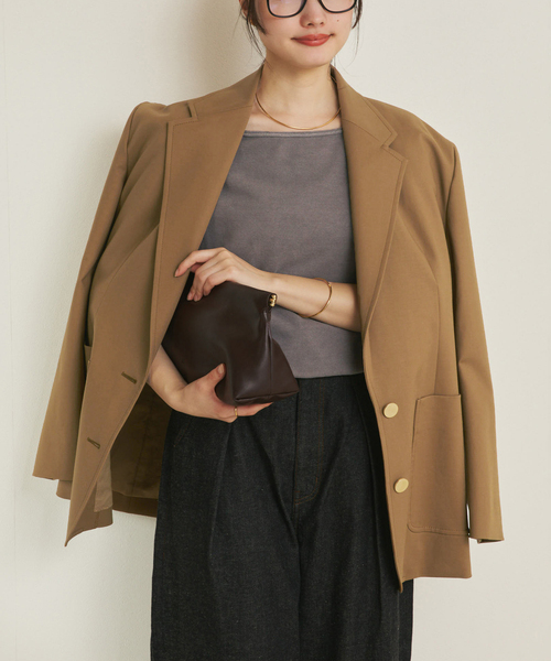 plage（プラージュ）の「COTTON CLASSIC ジャケット（テーラードジャケット・レディース・キャメル/ネイビー・36/38）」の9枚目の写真