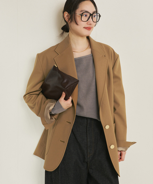 plage（プラージュ）の「COTTON CLASSIC ジャケット（テーラードジャケット・レディース・キャメル/ネイビー・36/38）」の10枚目の写真