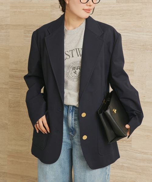 plage（プラージュ）の「COTTON CLASSIC ジャケット（テーラードジャケット・レディース・キャメル/ネイビー・36/38）」の17枚目の写真