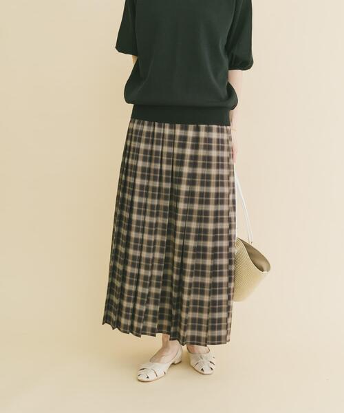 ITEMS URBANRESEARCH（アイテムズ アーバンリサーチ）の「プリーツロングスカート（スカート・レディース・ネイビー/ボルドー・FREE）」の3枚目の写真