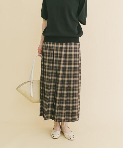 ITEMS URBANRESEARCH（アイテムズ アーバンリサーチ）の「プリーツロングスカート（スカート・レディース・ネイビー/ボルドー・FREE）」の4枚目の写真