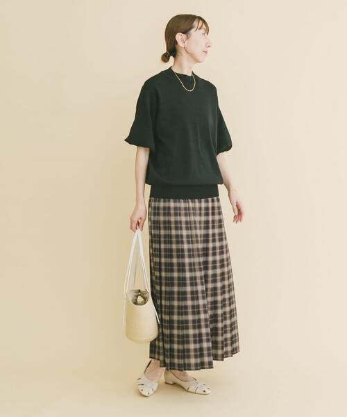 ITEMS URBANRESEARCH（アイテムズ アーバンリサーチ）の「プリーツロングスカート（スカート・レディース・ネイビー/ボルドー・FREE）」の5枚目の写真