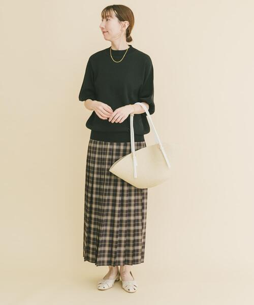 ITEMS URBANRESEARCH（アイテムズ アーバンリサーチ）の「プリーツロングスカート（スカート・レディース・ネイビー/ボルドー・FREE）」の6枚目の写真