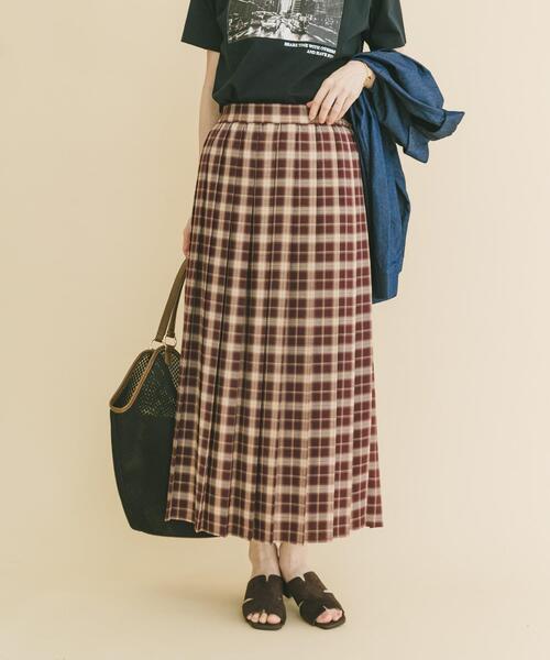 ITEMS URBANRESEARCH（アイテムズ アーバンリサーチ）の「プリーツロングスカート（スカート・レディース・ネイビー/ボルドー・FREE）」の10枚目の写真