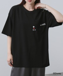 【Disney/ディズニー】キャラクター メンズ ポケット刺繍 梨地(アムンゼン) クルーネックTシャツ