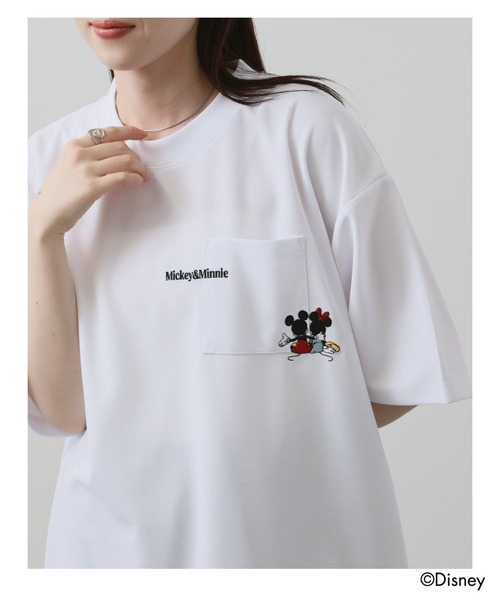 Disney(ディズニー)の「【Disney/ディズニー】キャラクター メンズ ポケット刺繍 梨地(アムンゼン) クルーネックTシャツ(Tシャツ/カットソー・メンズ・ホワイト/ブラック・S/M/L/XL)」の9枚目の写真