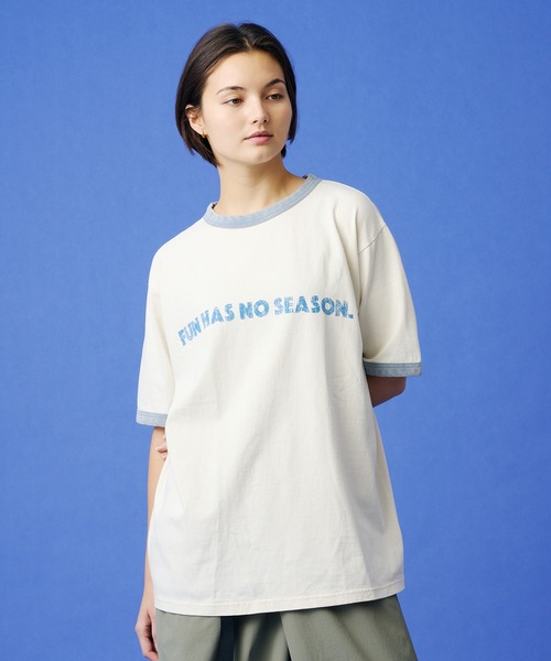 KAVU（カブー）の「KAVU/カブー Phrase  R-Tee  Fun/フレーズ リンガー Tシャツ ファン（Tシャツ/カットソー・メンズ・アイボリー/ブラック/ブルー・MEDIUM/X-LARGE）」の2枚目の写真