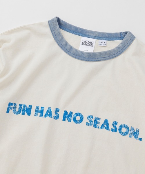 KAVU（カブー）の「KAVU/カブー Phrase  R-Tee  Fun/フレーズ リンガー Tシャツ ファン（Tシャツ/カットソー・メンズ・アイボリー/ブラック/ブルー・MEDIUM/X-LARGE）」の6枚目の写真