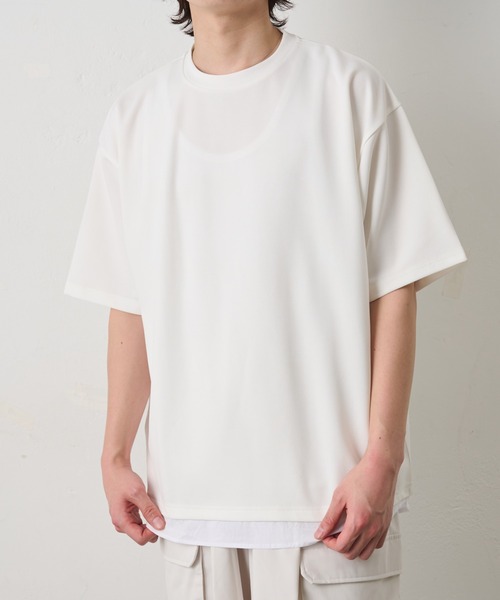 COLONY 2139(コロニートゥーワンスリーナイン)の「ジョーゼットレイヤード半袖T(Tシャツ/カットソー・メンズ・ブルー/ブラック/ホワイト・LARGE/MEDIUM)」の2枚目の写真