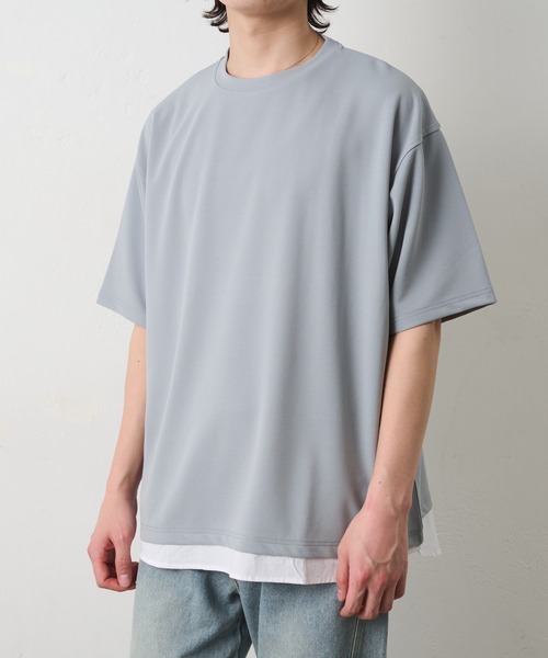 COLONY 2139(コロニートゥーワンスリーナイン)の「ジョーゼットレイヤード半袖T(Tシャツ/カットソー・メンズ・ブルー/ブラック/ホワイト・LARGE/MEDIUM)」の3枚目の写真