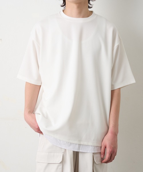 COLONY 2139(コロニートゥーワンスリーナイン)の「ジョーゼットレイヤード半袖T(Tシャツ/カットソー・メンズ・ブルー/ブラック/ホワイト・LARGE/MEDIUM)」の4枚目の写真