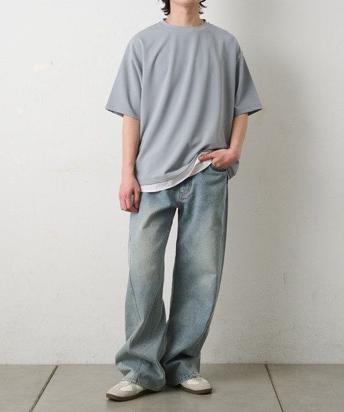 COLONY 2139(コロニートゥーワンスリーナイン)の「ジョーゼットレイヤード半袖T(Tシャツ/カットソー・メンズ・ブルー/ブラック/ホワイト・LARGE/MEDIUM)」の16枚目の写真