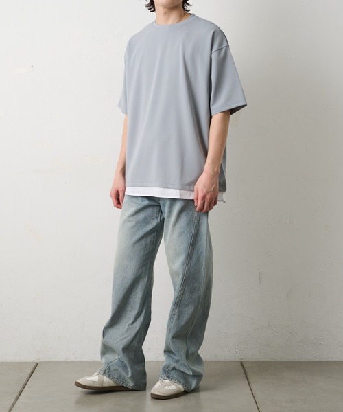COLONY 2139(コロニートゥーワンスリーナイン)の「ジョーゼットレイヤード半袖T(Tシャツ/カットソー・メンズ・ブルー/ブラック/ホワイト・LARGE/MEDIUM)」の17枚目の写真