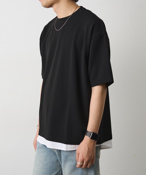 COLONY 2139(コロニートゥーワンスリーナイン)の「ジョーゼットレイヤード半袖T(Tシャツ/カットソー・メンズ・ブルー/ブラック/ホワイト・LARGE/MEDIUM)」の21枚目の写真