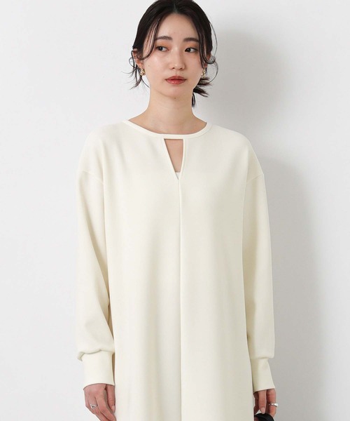 Gready Brilliant(グレディブリリアン)の「カットジョーゼットサックワンピ(ワンピース・レディース・アイボリー/チャコールグレー・36/38)」の7枚目の写真