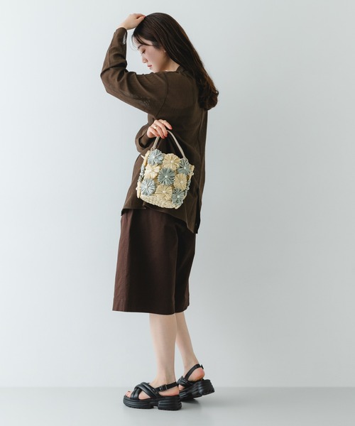 RODE SKO（ロデスコ）の「フラワーモチーフ雑材バケツバッグ（ショルダーバッグ・レディース・ミント/ブラック・ONE）」の20枚目の写真