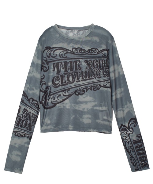 X-girl（エックスガール）の「ORNAMENT LOGO MESH TOP（Tシャツ/カットソー・レディース・グリーン/チャコール・ONE SIZE）」の15枚目の写真