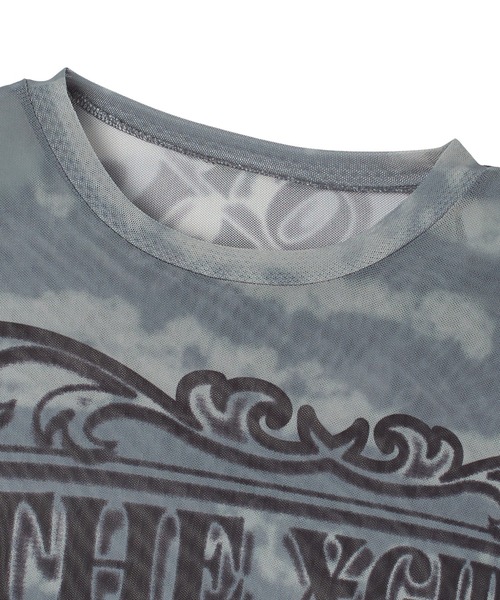 X-girl（エックスガール）の「ORNAMENT LOGO MESH TOP（Tシャツ/カットソー・レディース・グリーン/チャコール・ONE SIZE）」の17枚目の写真