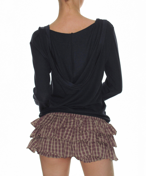 CRANK（クランク）の「ティアードマイクロスカートパンツ_ワインチェック（スカート・レディース・その他・FREE）」の3枚目の写真