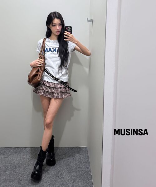 CRANK(クランク)の「ティアードマイクロスカートパンツ_ワインチェック(スカート・レディース・その他・FREE)」の10枚目の写真