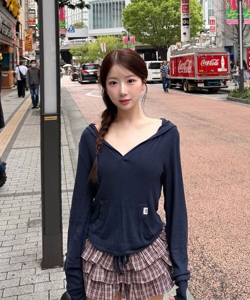 CRANK(クランク)の「ティアードマイクロスカートパンツ_ワインチェック(スカート・レディース・その他・FREE)」の2枚目の写真