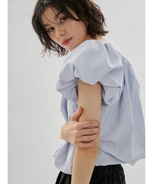 emmi(エミ)の「3wayバルーンブラウス(シャツ/ブラウス・レディース・ホワイト/ライトブルー/ブラック・F)」の6枚目の写真